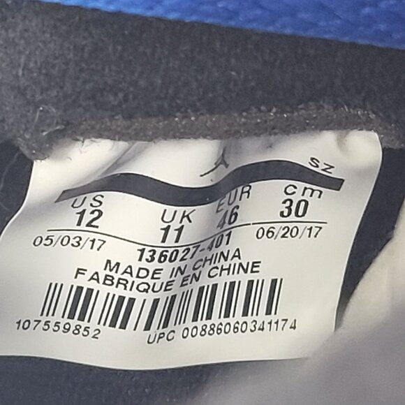 Air Jordan 5 Retro Men's Blue Suede Sneakers 136027-401 US Size 12 - Picture 8 of 8